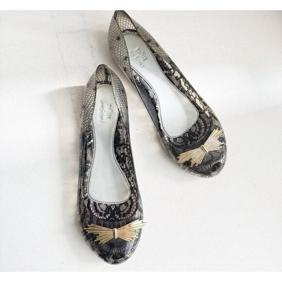 Melissa X Jason Wu Lace Motif Peep Toe Flats 10 - Picture 1 of 8